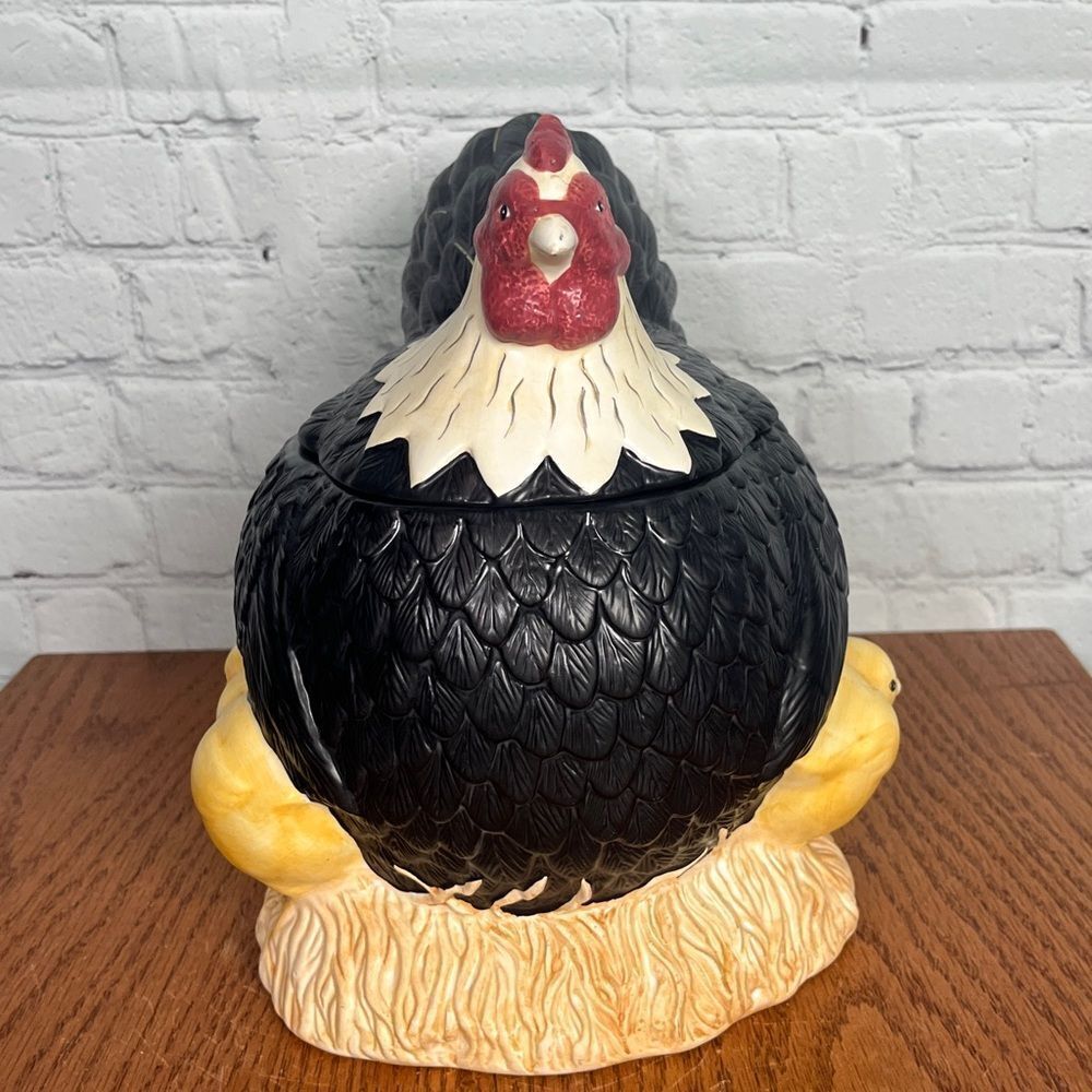 Vintage Sakura Warren Kimble Hen & Chicks Chicken Cookie Jar - Picture 4 of 7
